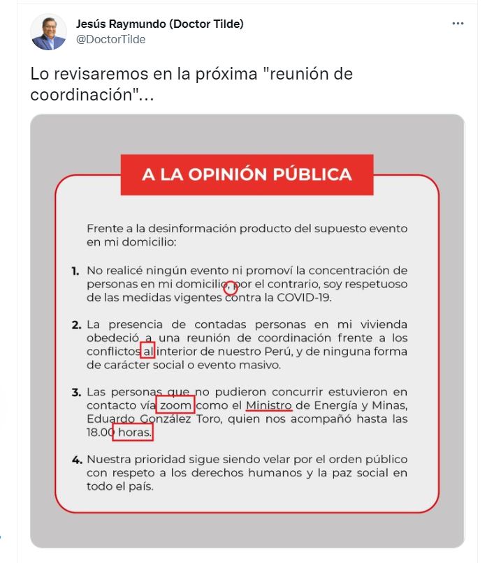 Doctor Tilde En Twitter Jes S Raymundo Corrige El Comunicado De