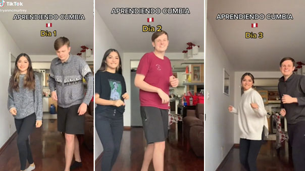 Tiktok Viral Peruana Le Ense A A Bailar Cumbia A Su Pareja De Ee Uu Y