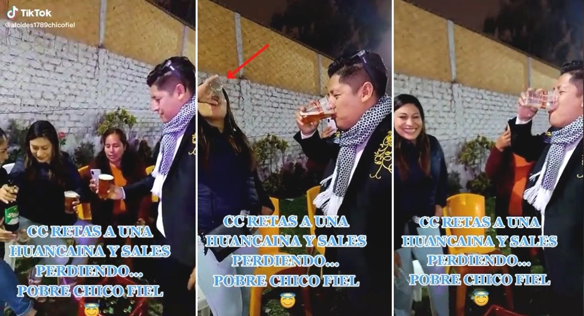 TikTok video viral Perú hombre reta a mujer de Huancayo para beber de