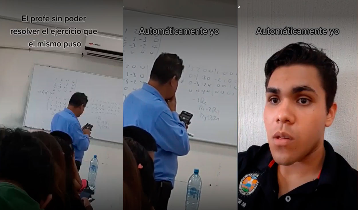 TikTok video viral profesor deja un ejercicio de matemáticas a sus