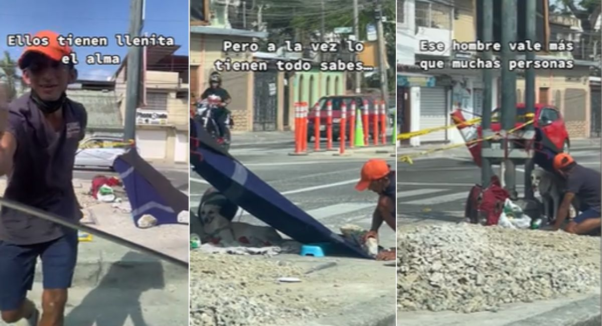 Tiktok Viral Captan A Indigente Construyendo Un Techo Para Proteger