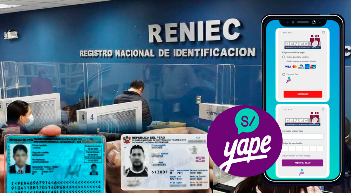 Yape cómo pagar trámite de DNI azul y DNI electrónico con billetera