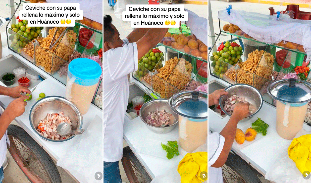 TikTok viral Peruano es un éxito vendiendo ceviche con papa rellena en