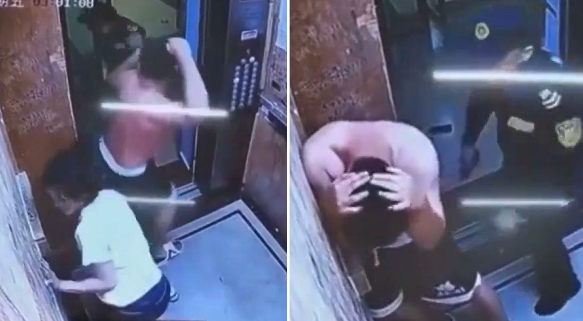 China Sujeto Agrede A Su Pareja En Ascensor Y Recibe Brutal Paliza De