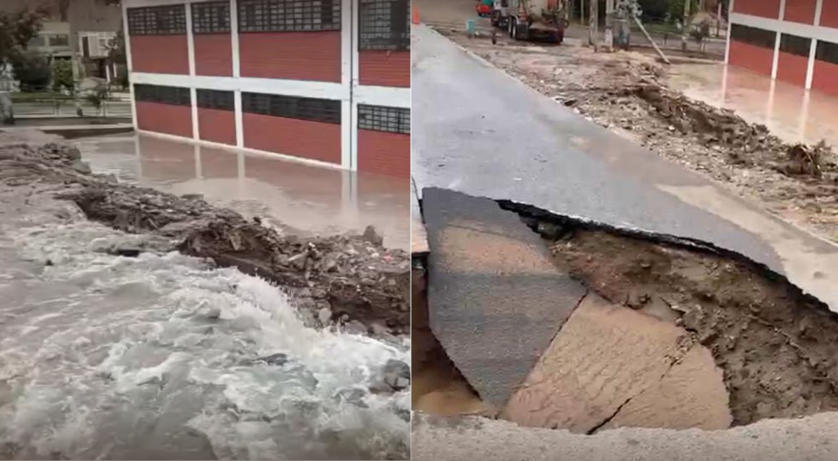 La canalisation Cedapal a éclaté et a inondé l’École n°25 Fe y Alegria, San Juan de Lurigancho : les cours de Minedu sont suspendus