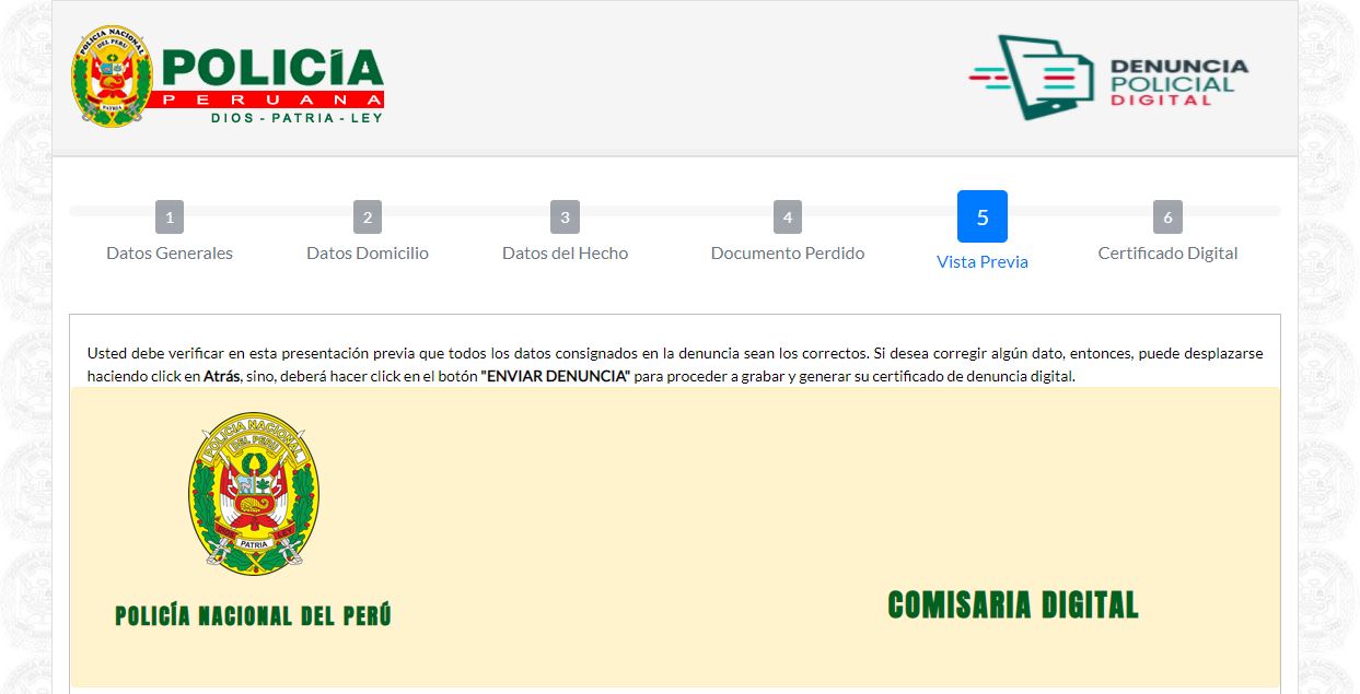 policía gob pe Cómo hacer denuncia policial digital con DNI gratis por internet denuncia por