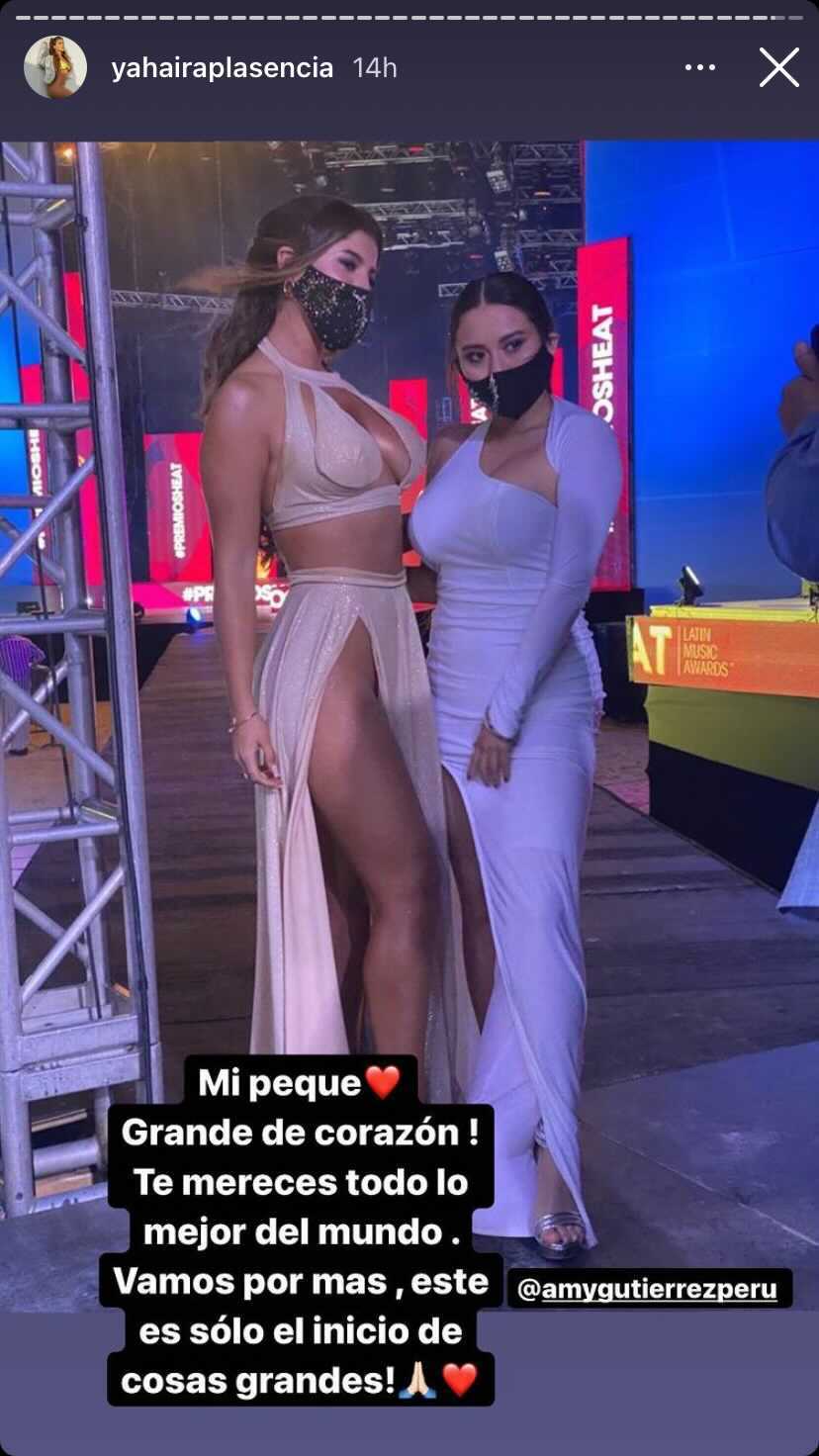 Yahaira Plasencia Instagram manda emotivo mensaje a Amy Gutiérrez tras los  Premios Heat 2020, video | El Popular