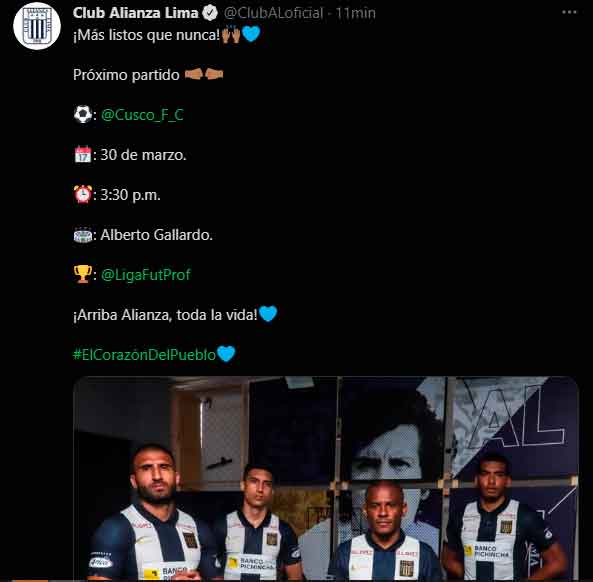 Alianza Lima Vs Cusco Fc Liga 1 Anuncia Fecha Hora Del Primer Partido De Alianza Con Jefferson Farfan Foto El Popular