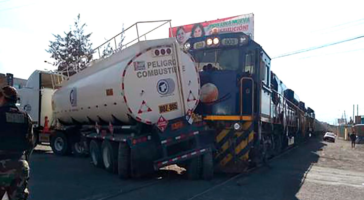 Arequipa choque entre cisterna con combustible y tren generó miedo en