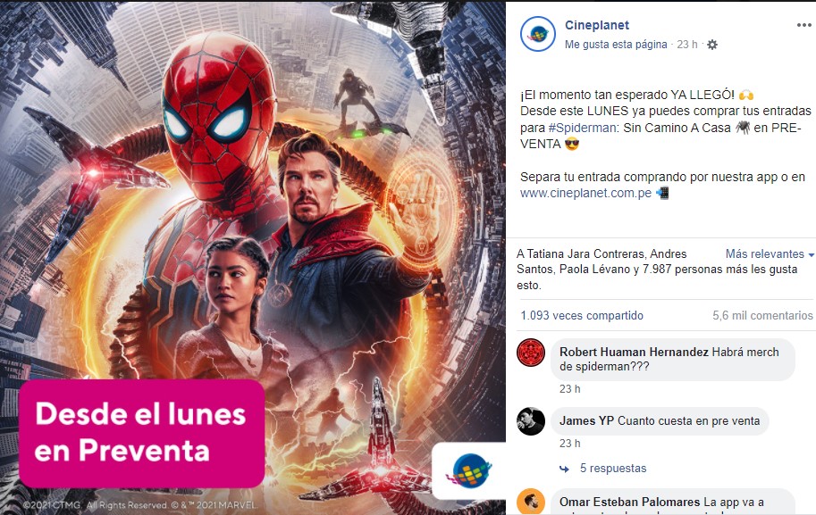 Preventa de Spider-Man 3 en Perú: ¿A qué hora podré comprar los boletos  ONLINE precio y cómo comprar por Cineplanet, Cinemar, cinestar | El Popular