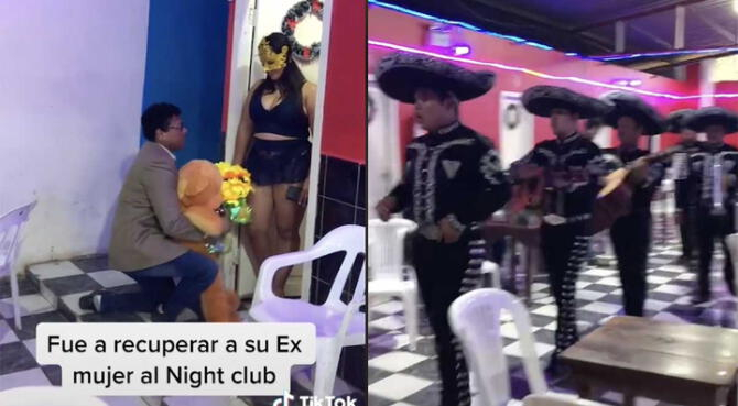 ¿Qué pasó? Hombre va con mariachis, flores y un osito a un night club para que su novia le perdone