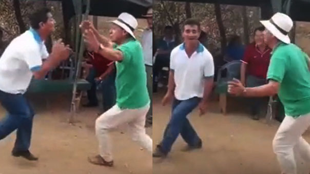 TikTok video viral Perú: hombres cajamarquinos se baten a duelo al ritmo de huayno en plena calle y sus singulares pasos la rompen en redes sociales | El Popular