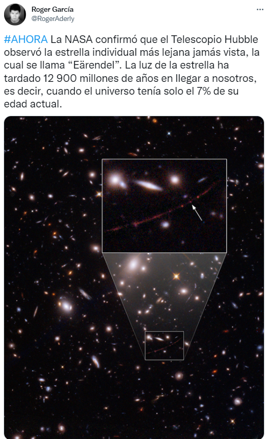 Nasa Telescopio Hubble Capta Por Primera Vez En La Historia A Eärendel La Estrella Más Lejana 8658