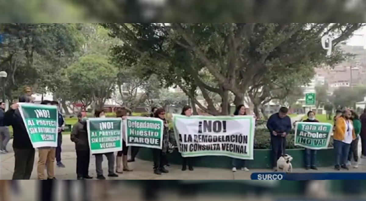 Surco: vecinos protestas por tala de 180 árboles para remodelar parque ...