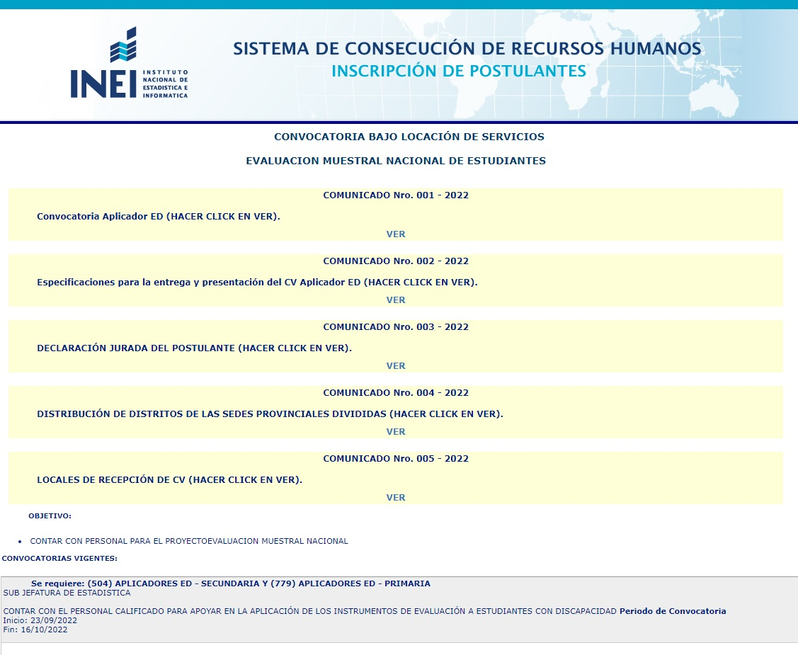 INEI Convocatoria 2022 Aplicadores Y Encuestadores, Cómo Postular A Las ...