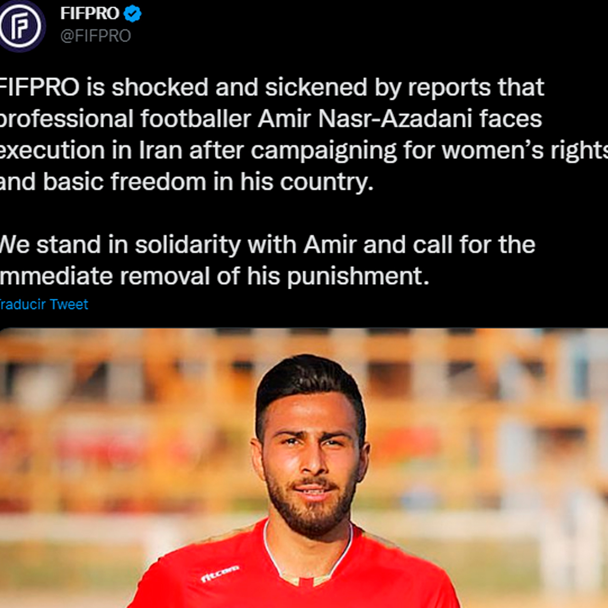 Amir Nasr-Azadami, sentenced to death: Iranian footballer will be 