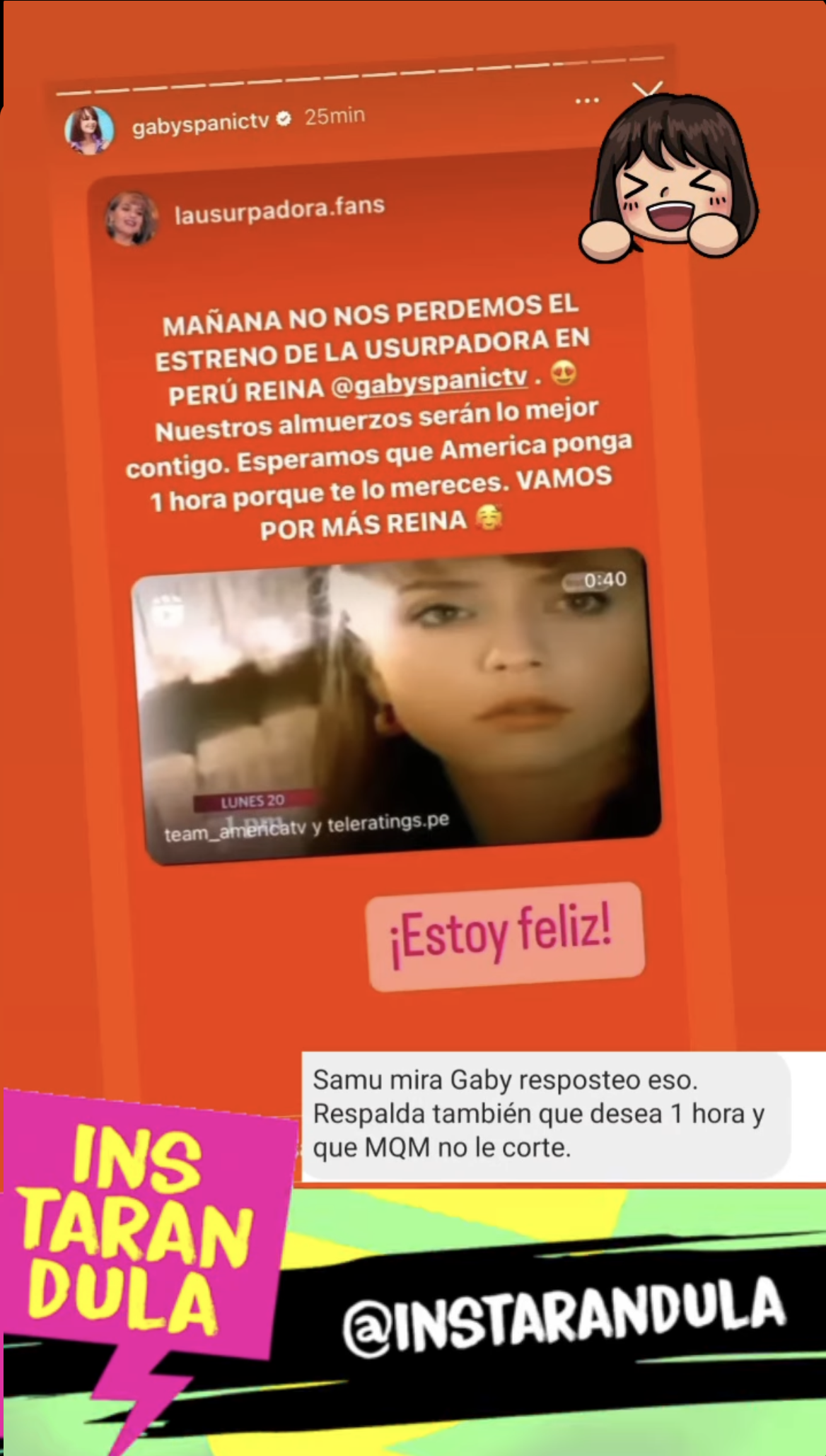 Users demand that América TV broadcast one hour of "La Usurpadora" and