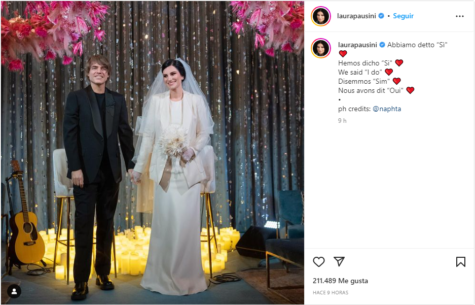 Laura Pausini married Paolo Carta after 18 years together "We have