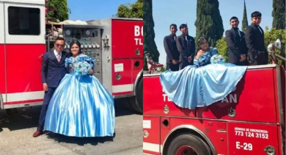 Quinceañera rinde homenaje a su padre bombero en sesión de fotos