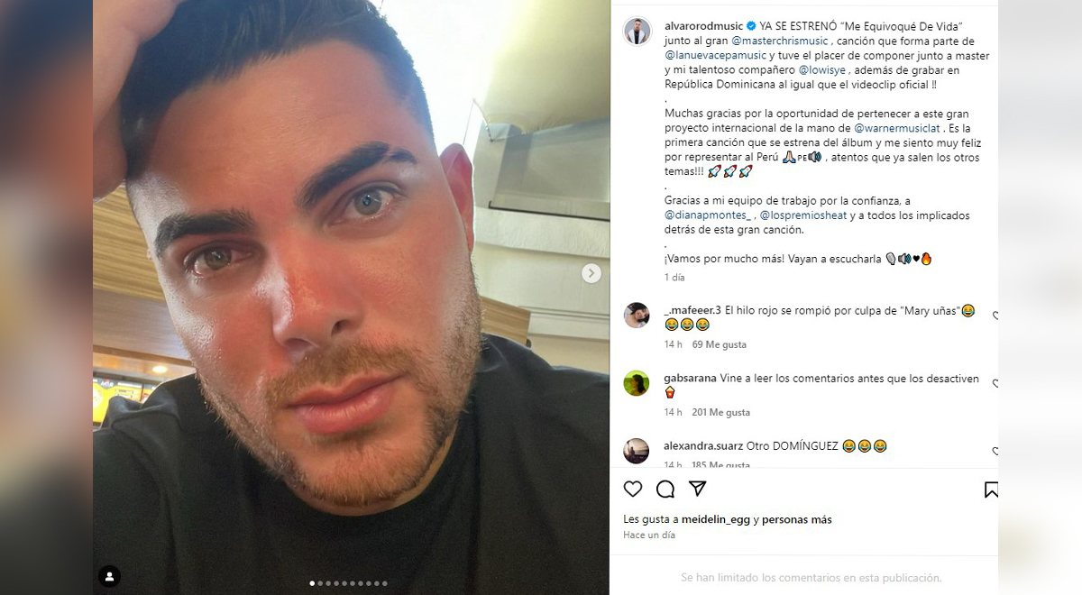 Álvaro Rod decidió bloquear los comentarios de su cuenta de Instagram.  