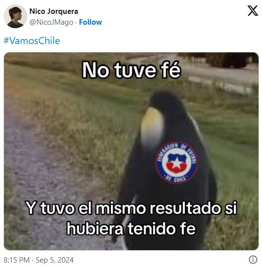 Memes Chile vs. Argentina: los imágenes en redes sociales tras la derrota de Gareca. Foto: X/Captura de pantalla