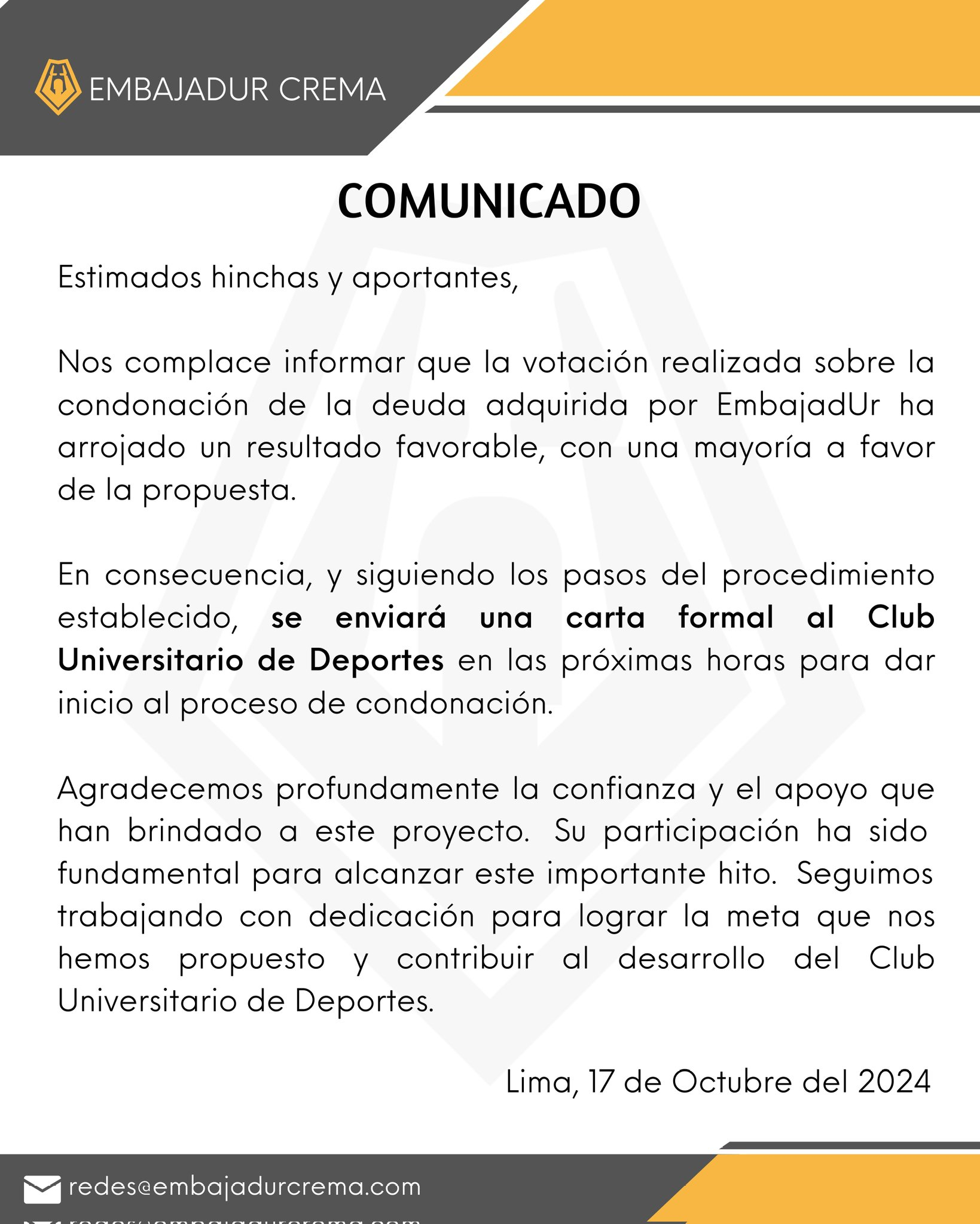 Universitario de Deportes y su deuda