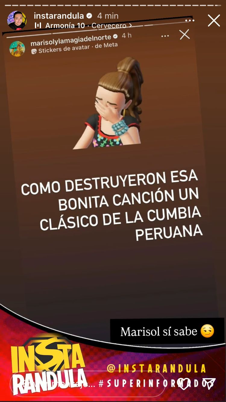 Marisol INDIGNADA tras lanzamiento de 'El Cervecero' en voces de Pamela Franco y Christian Cueva.