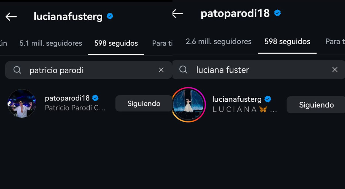 Luciana Fuster y Patricio Parodi aún se siguen en las redes sociales. 