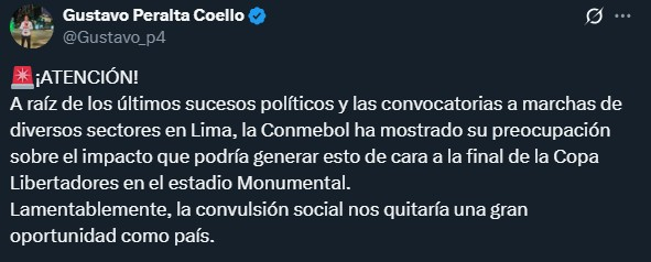 Após a crise política e a Presidência do Peru cancelará o conmibn em Lima em Lima em Lima.