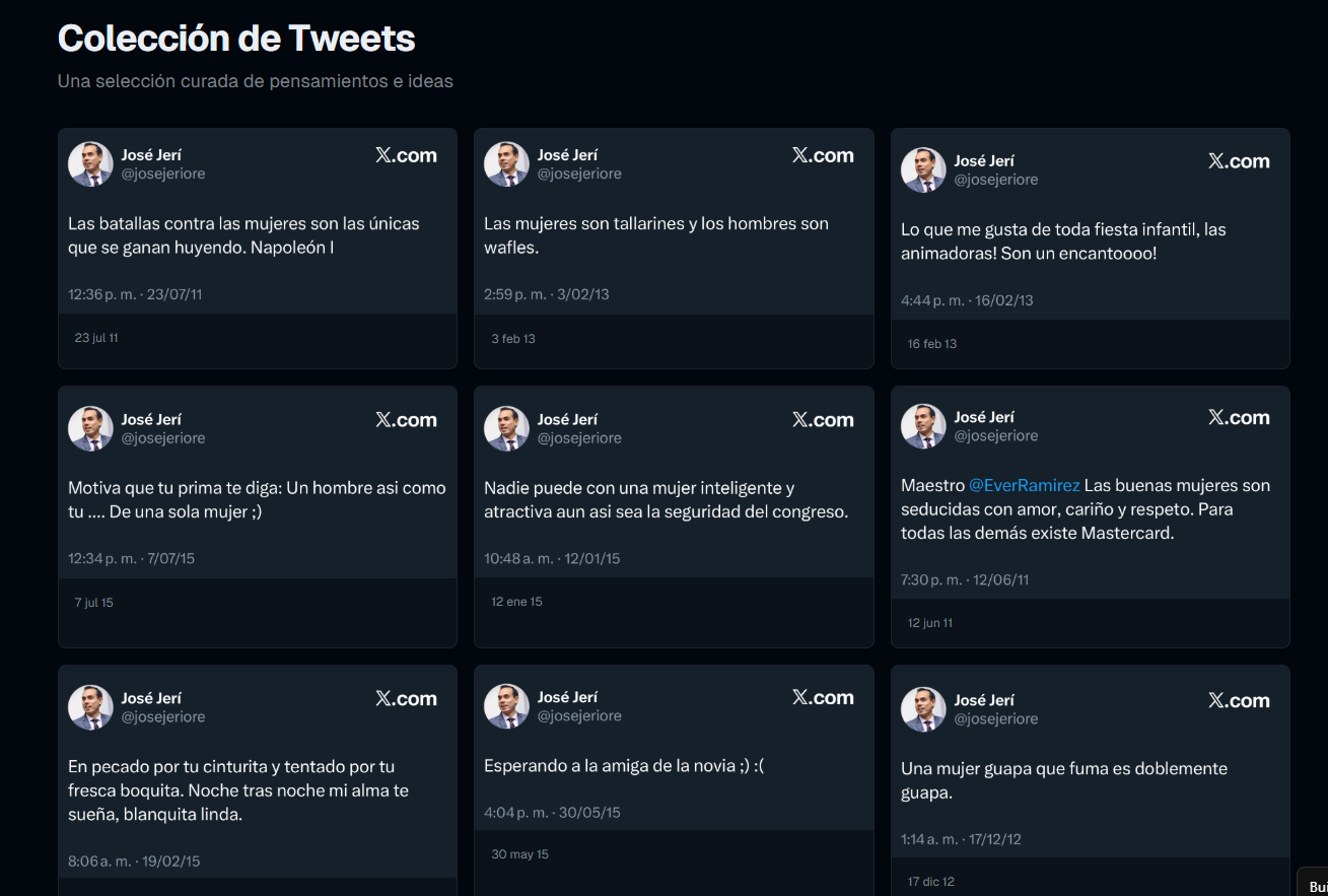 Eles criam um site com todos os tweets polêmicos do Peru