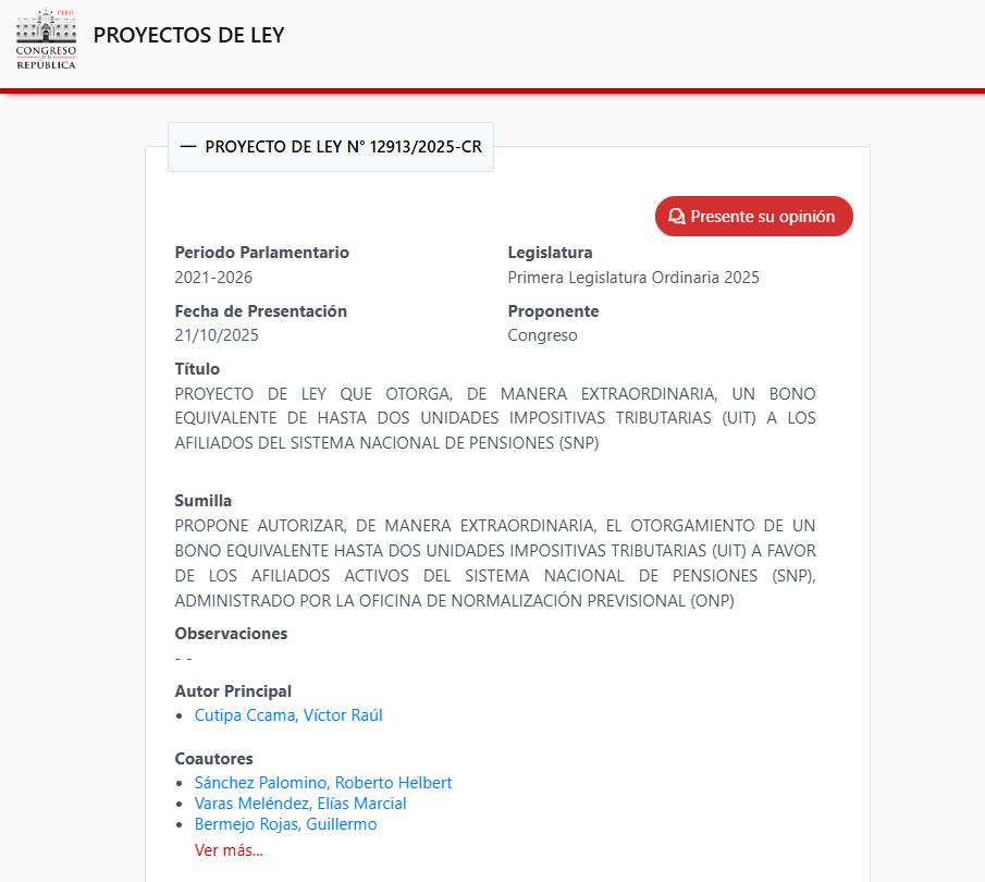 의회는 최대 S/10,700의 ONP 보너스를 제안합니다. 수혜자는 누구이며 요구 사항은 무엇입니까? 의회는 최대 S/10,700의 ONP 보너스를 제안합니다. 수혜자는 누구이며 요구 사항은 무엇입니까?