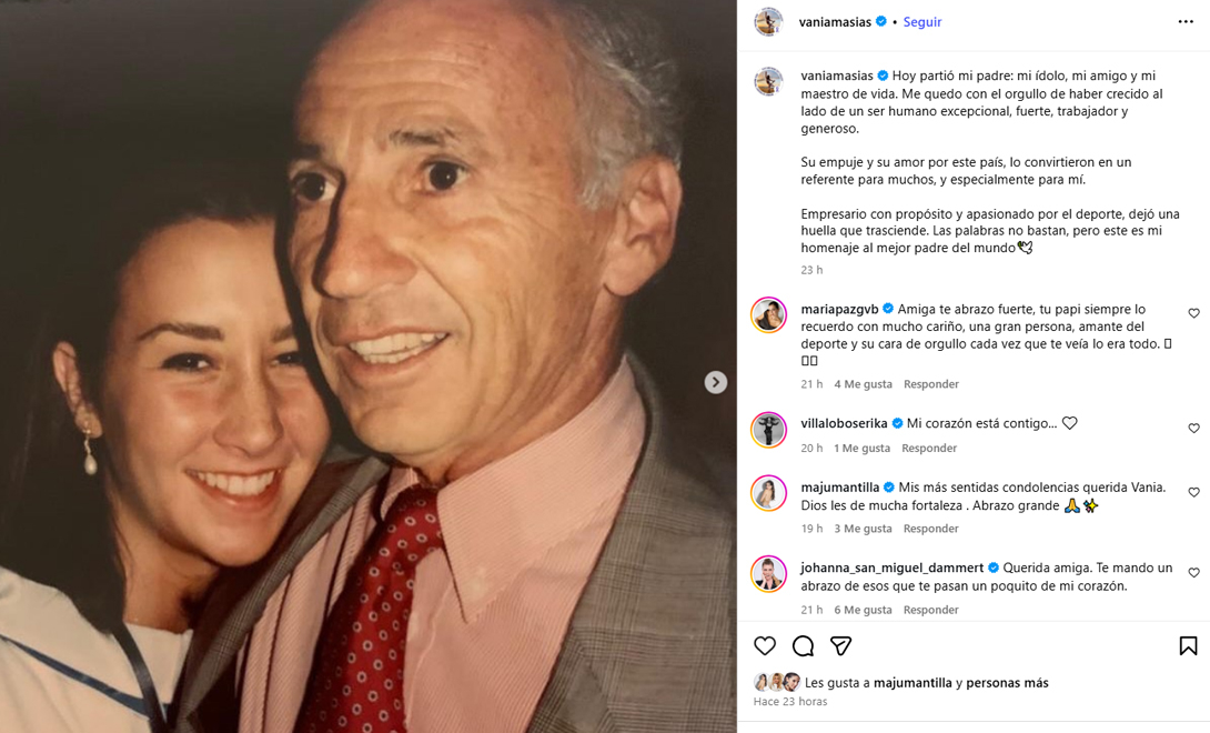 Vania Macias anunciou a morte de seu pai, Estuardo Macias, fundador de ‘La Calera’: “Meu ídolo…” Vania Macias anunciou a morte de seu pai, Estuardo Macias, fundador de ‘La Calera’: “Meu ídolo…”