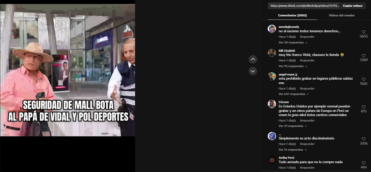 Os usuários ficaram indignados depois que o pessoal de segurança expulsou Paul Deportes do Real Plaza Puruchuko Os usuários ficaram indignados depois que o pessoal de segurança expulsou Paul Deportes do Real Plaza Puruchuko