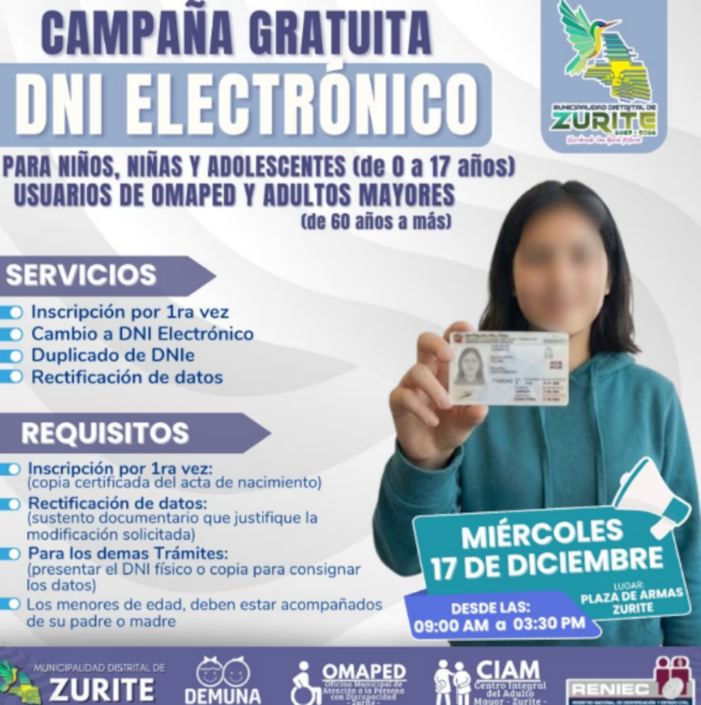 ID grátis | Reniec anuncia nova campanha a partir de 17 de dezembro: onde acontecerá?