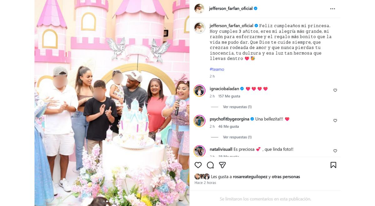 Jefferson Farfan faz festa de aniversário para a filha, mas não convida Daringa Ramirez?: “Você é a razão do meu trabalho”