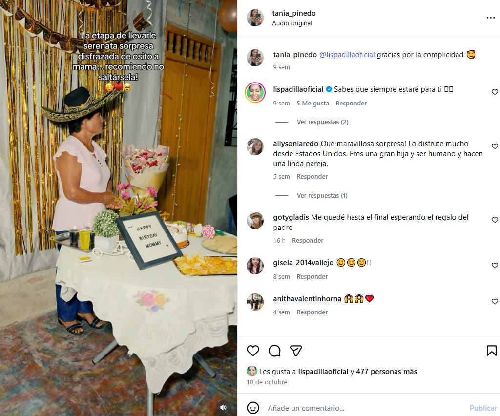     Namorada de Liz Padilla, Tania Pinedo. 