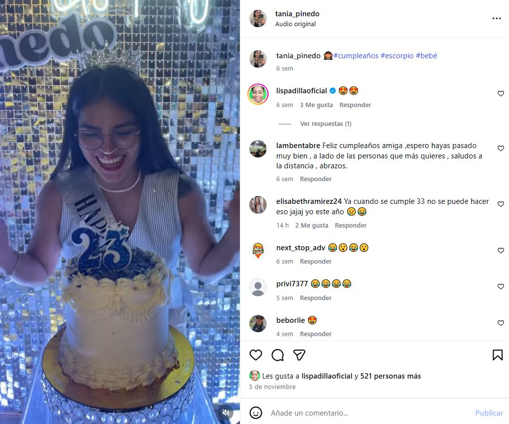 Namorada de Liz Padilla, Tania Pinedo.