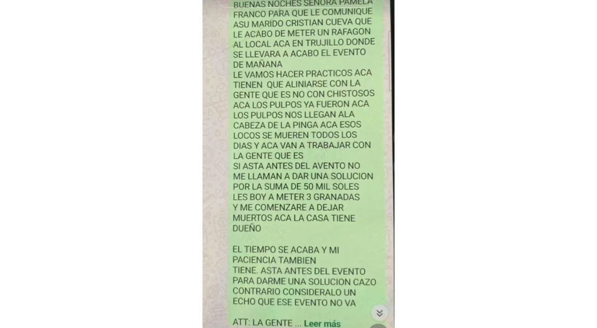 Pamela Franco recebe ameaça de 50 mil pernas e dá ultimato a Christian Cueva: “Vou começar a deixar gente morta”