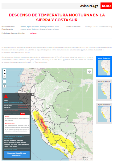 Acidente no Peru | ALERTA VERMELHO SENAMHI ATIVADO EM LIMA E MAIS DE 10 DEPARTAMENTOS DEVIDO A EVENTO EXTREMO: ISSO MARCARÁ AS CELEBRAÇÕES DE NATAL