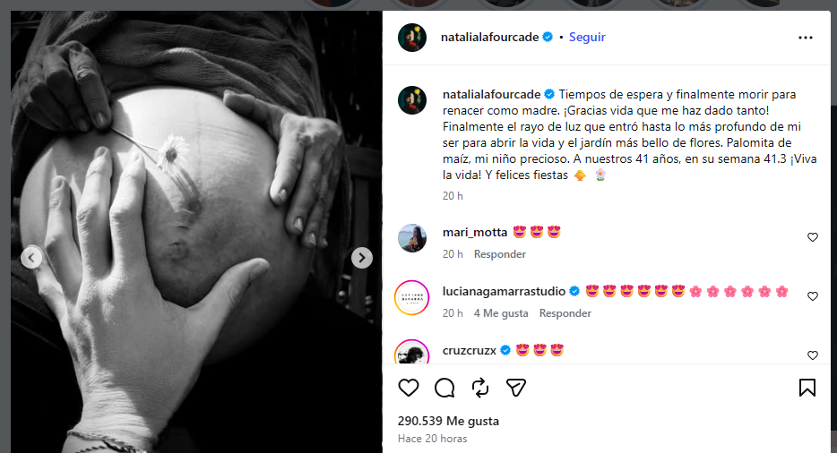 A apresentadora de ‘Hasta La Root’, Natalia Lafourcade, torna-se mãe pela primeira vez e envia uma mensagem sensível: “Viva”