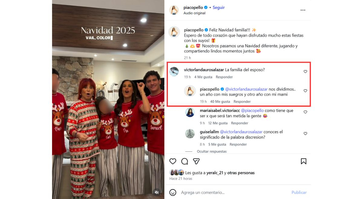 Maria Pia Coppolo se defende das críticas por viajar com a família no Natal e faltar à viagem do marido: passar sem ele?