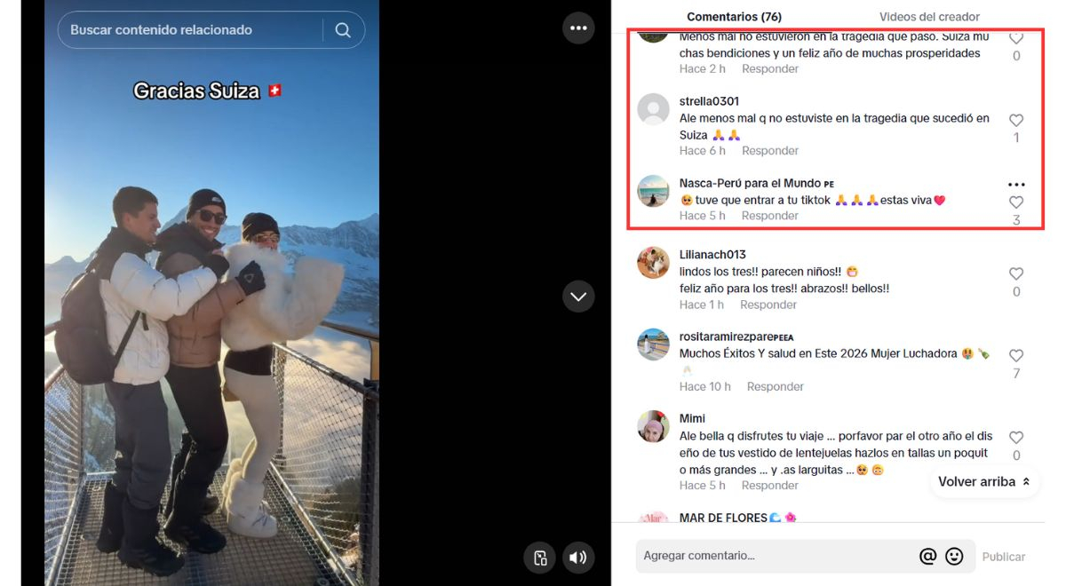 Usuários se preocupam com Alejandra Bygoria e Said Palo após a tragédia na Suíça que deixou 40 mortos: “Eles estão vivos?”