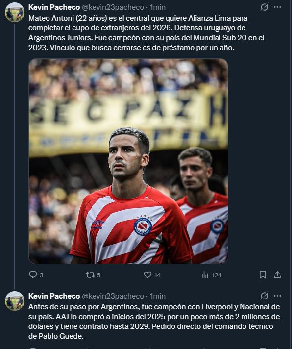 Alianza Lima quer o atual campeão mundial do Uruguai: pedido expresso do técnico Pablo Guede