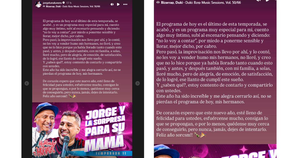 Jorge Luna segue com uma mensagem emocionada ao revelar que comprou uma casa para a mãe: “Chorei muito antes e depois”.