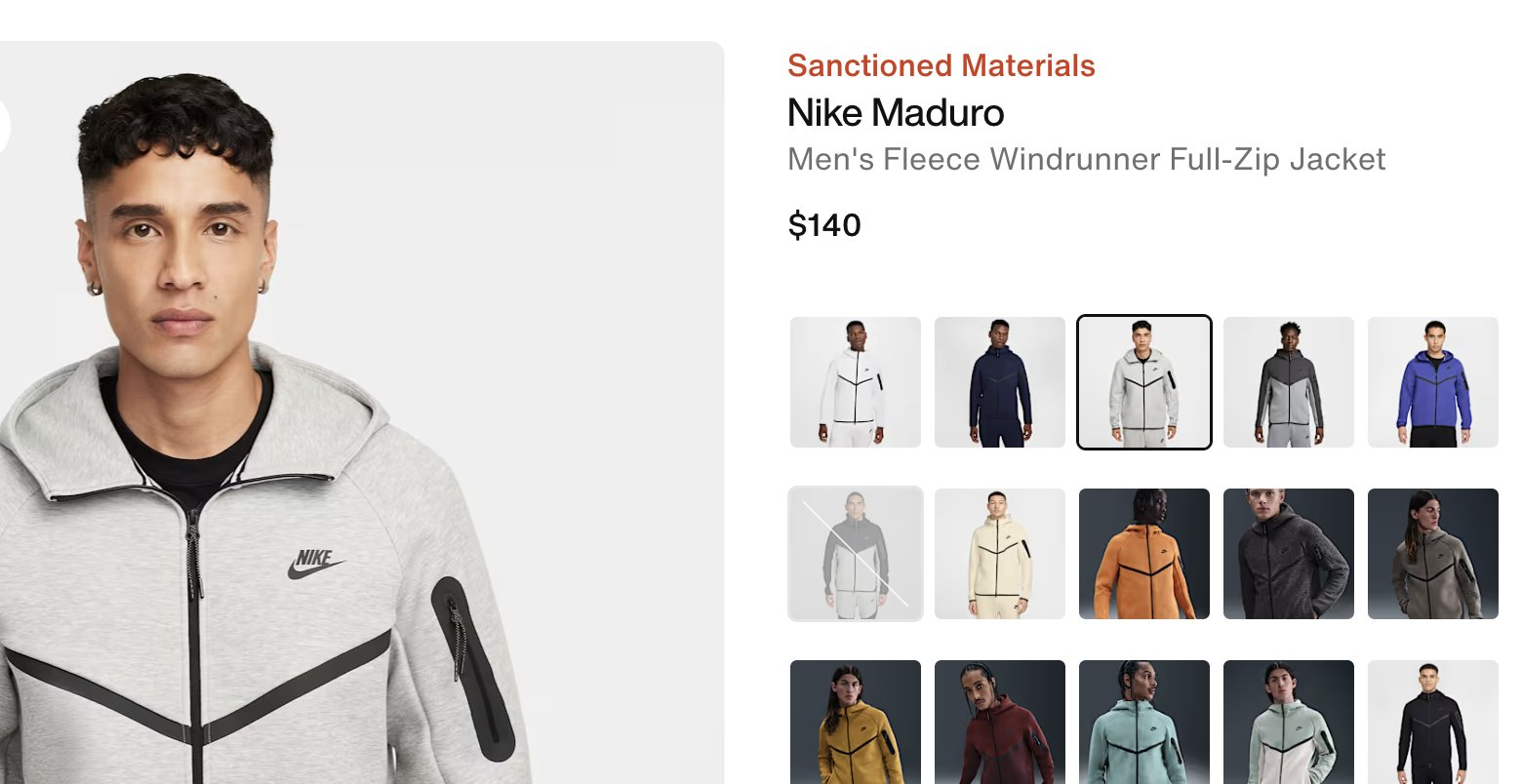 Jaqueta Nike de US$ 140.