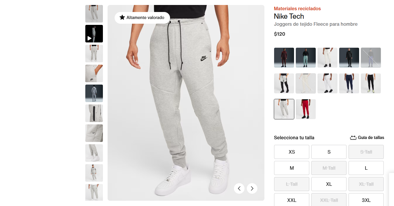 O moletom da Nike custa US$ 120.