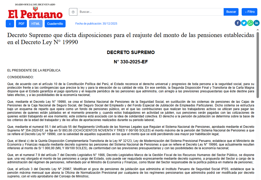 Boas notícias O aumento da ONP será concedido com reembolso em fevereiro: Veja as datas oficiais de acordo com seu sobrenome