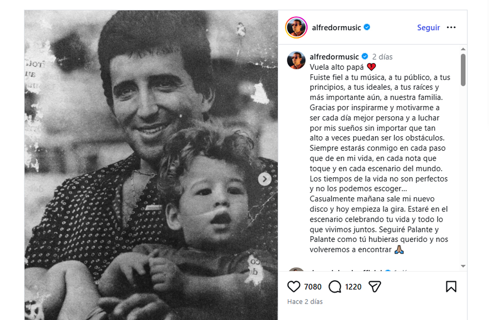 Amado cantor morre, seu filho lhe dedica uma comovente mensagem de despedida: “Nos encontraremos novamente”