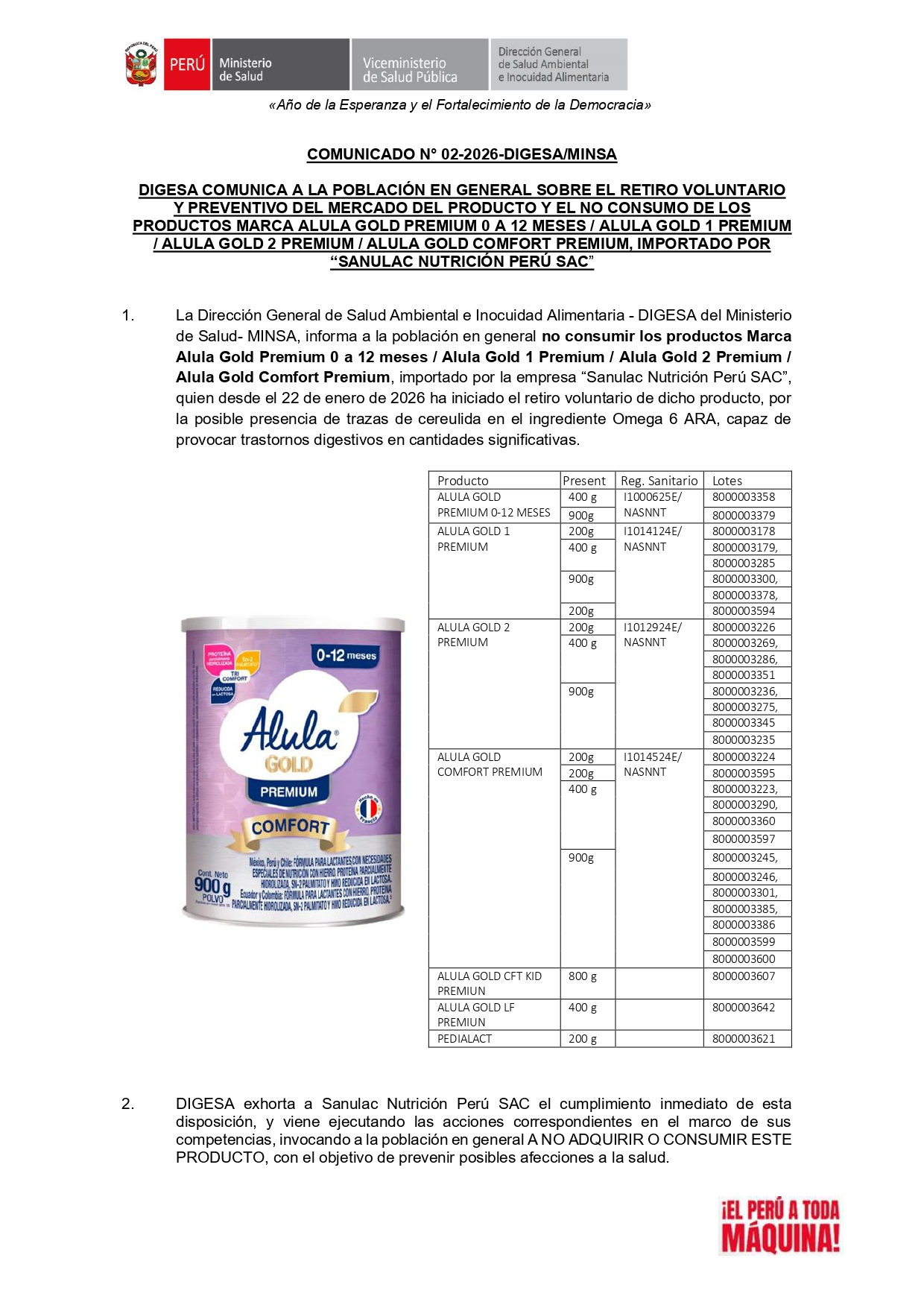 Atenção, pais! O MINSA ordenou o recall imediato da conhecida fórmula infantil: verifique se você a tem em casa