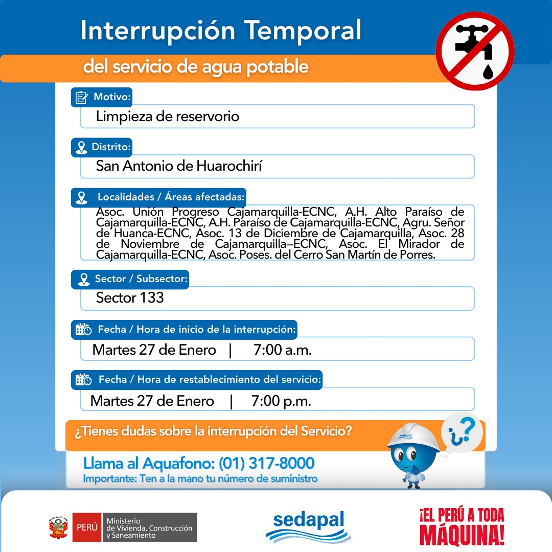 Confirmado | Corte de água em 27 de janeiro: Komas e 3 distritos sem serviço até 12 horas